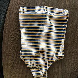Striped and strapless Body suit